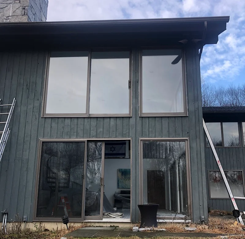 Brown patio doors to be replaced in New Canaan, CT